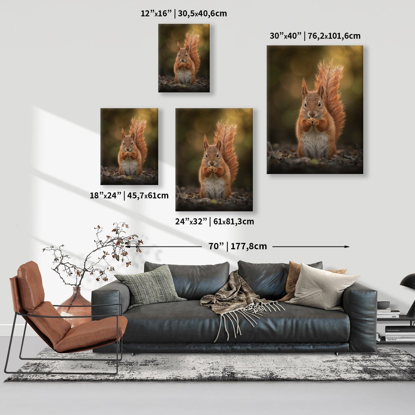Autumn Red Squirrel Canvas
