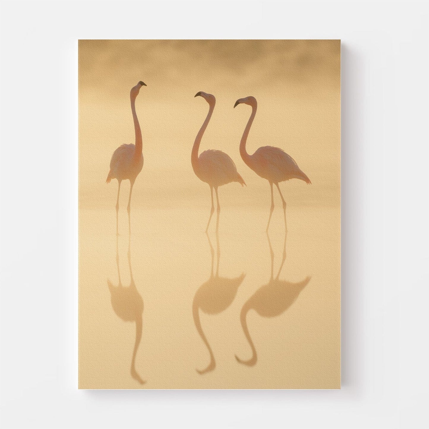 Ethereal Golden Flamingo Canvas