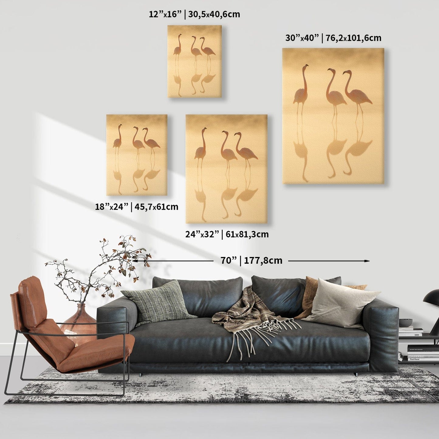 Ethereal Golden Flamingo Canvas