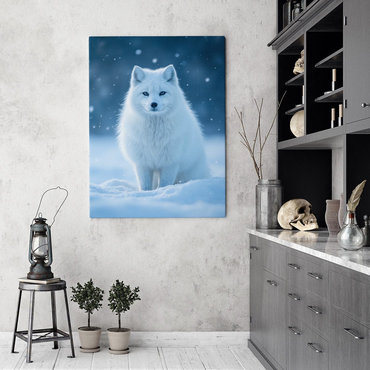 Winter Snowy Arctic Fox Canvas