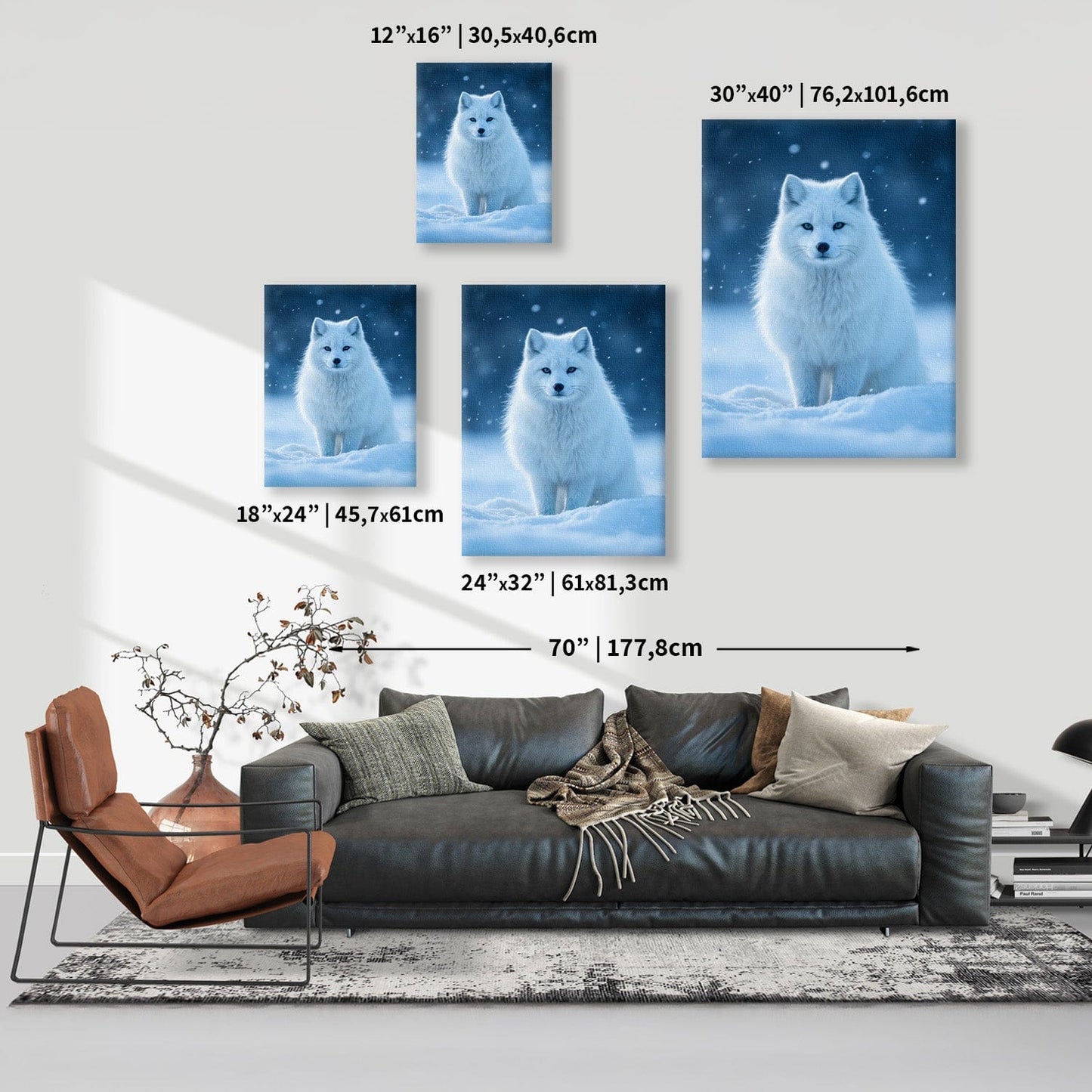 Winter Snowy Arctic Fox Canvas