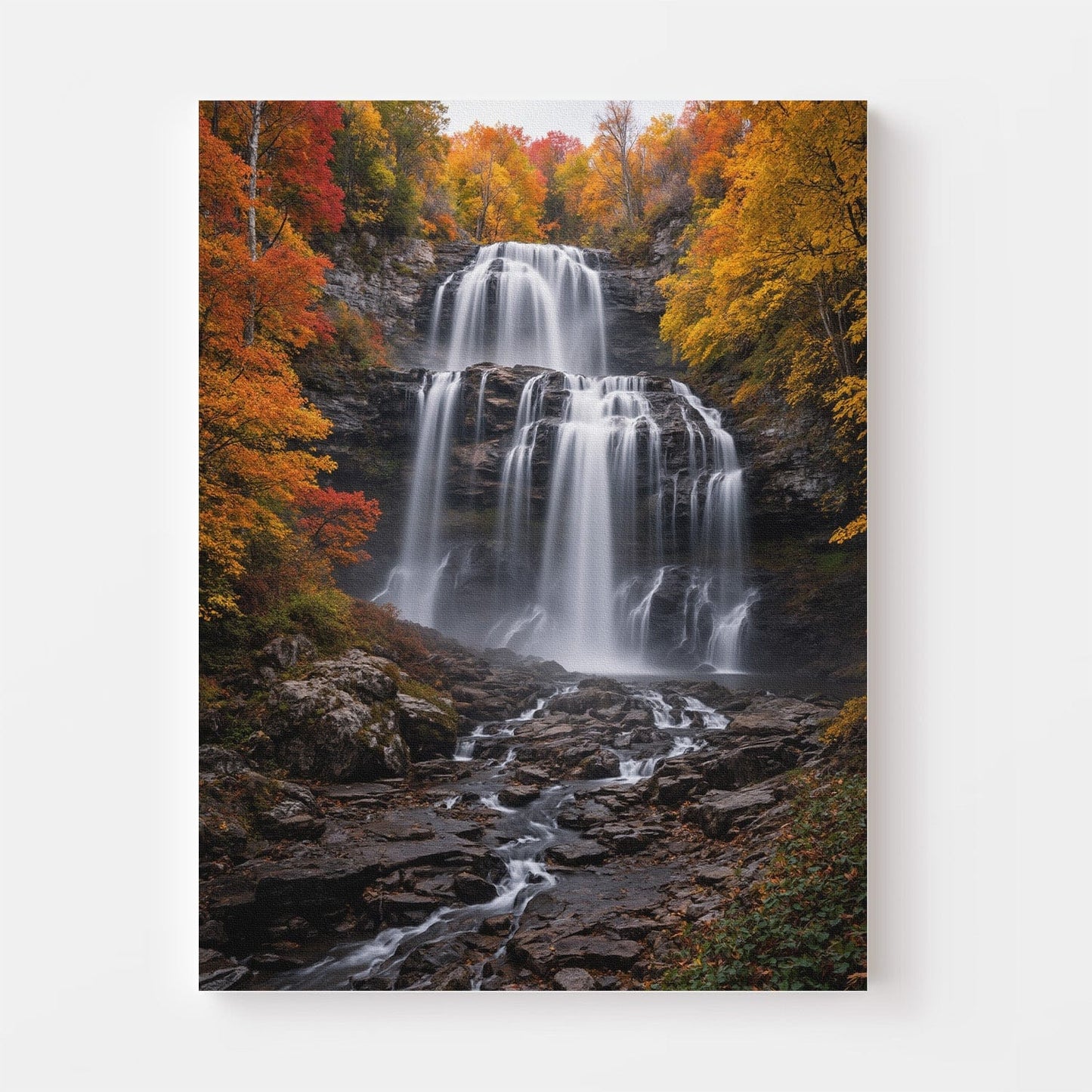 Autumn Cascade Waterfall Canvas