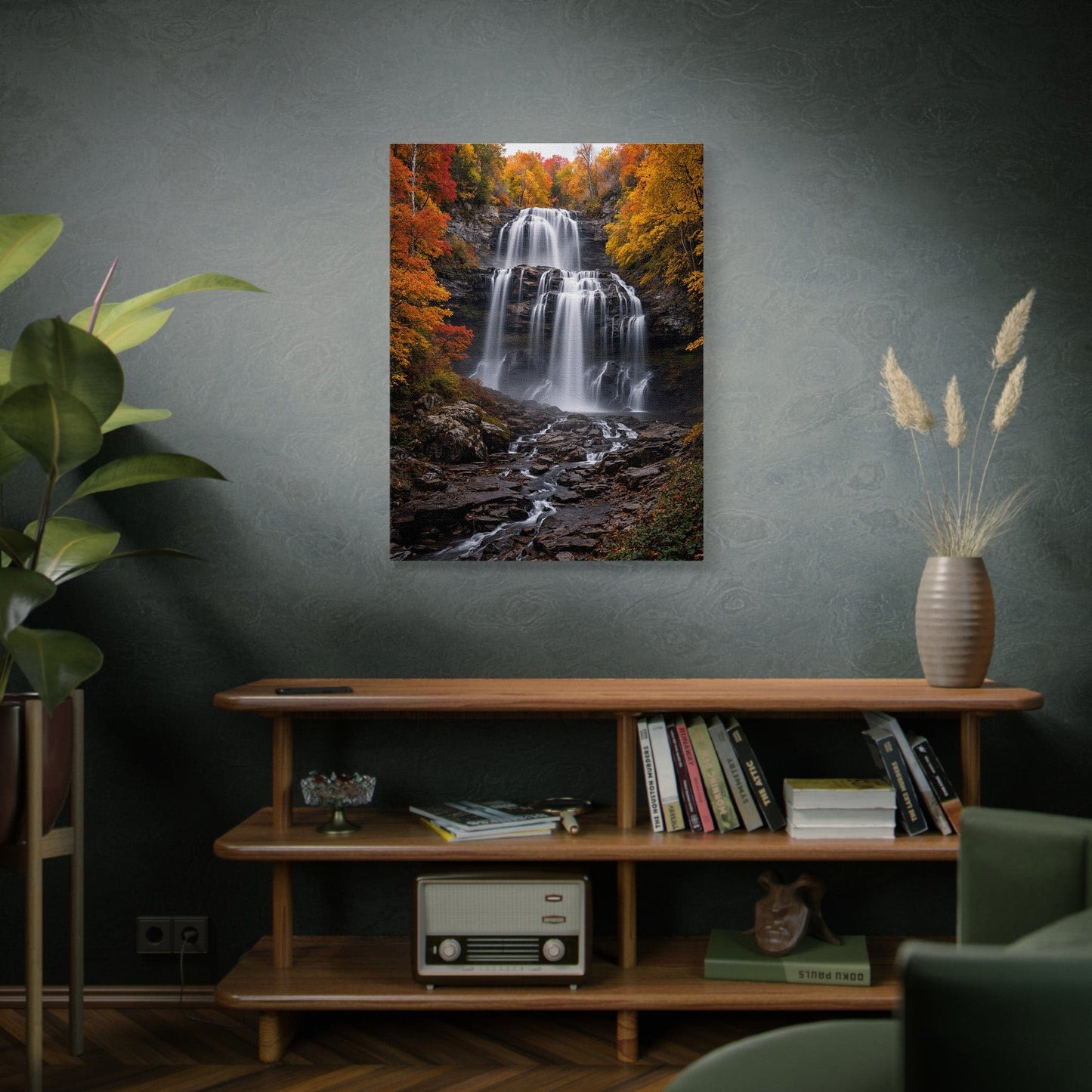Autumn Cascade Waterfall Canvas