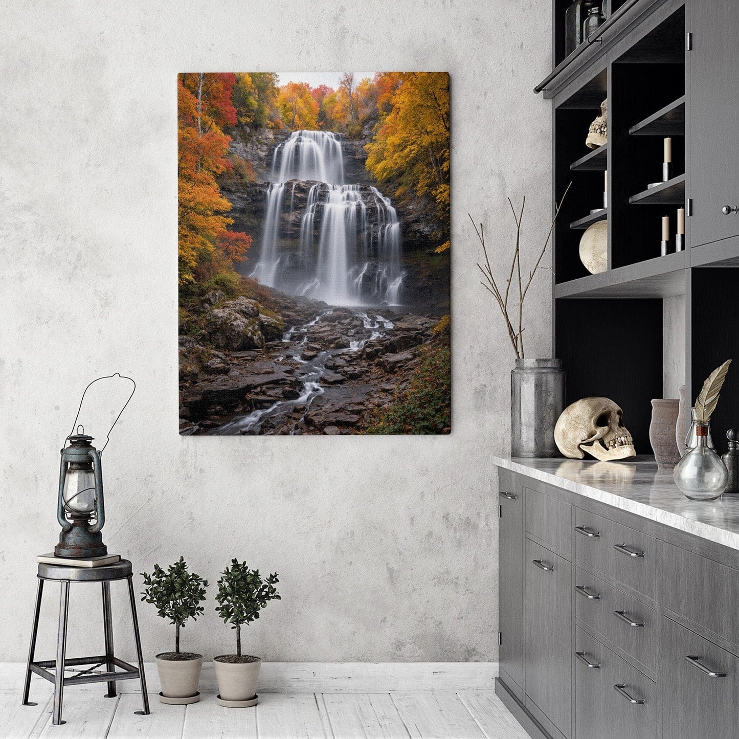 Autumn Cascade Waterfall Canvas