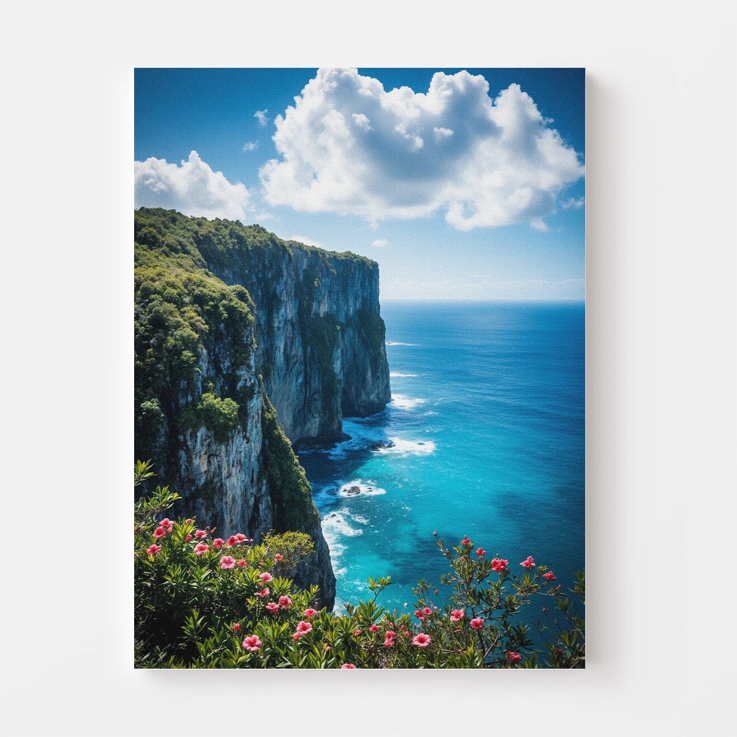 Coastal Cliffs Azure Canvas