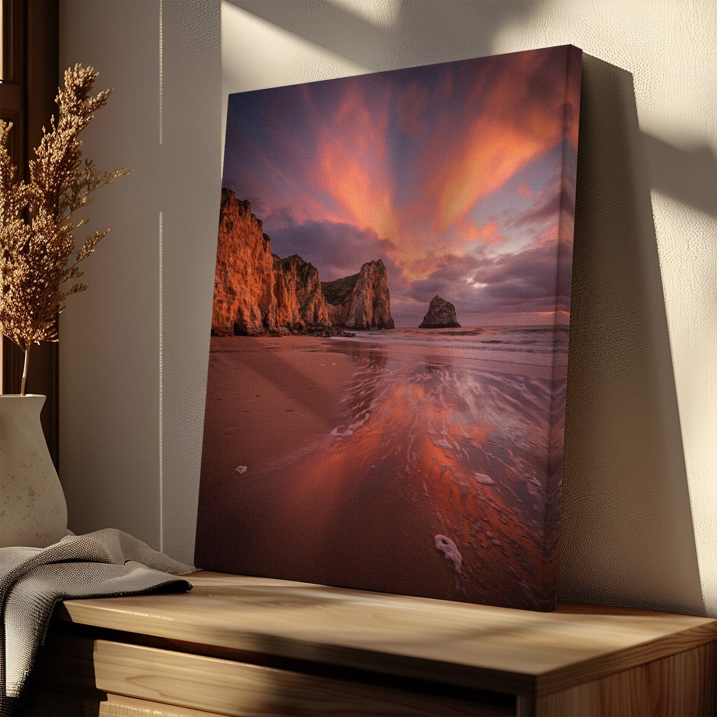 Golden Shore Sunset Canvas
