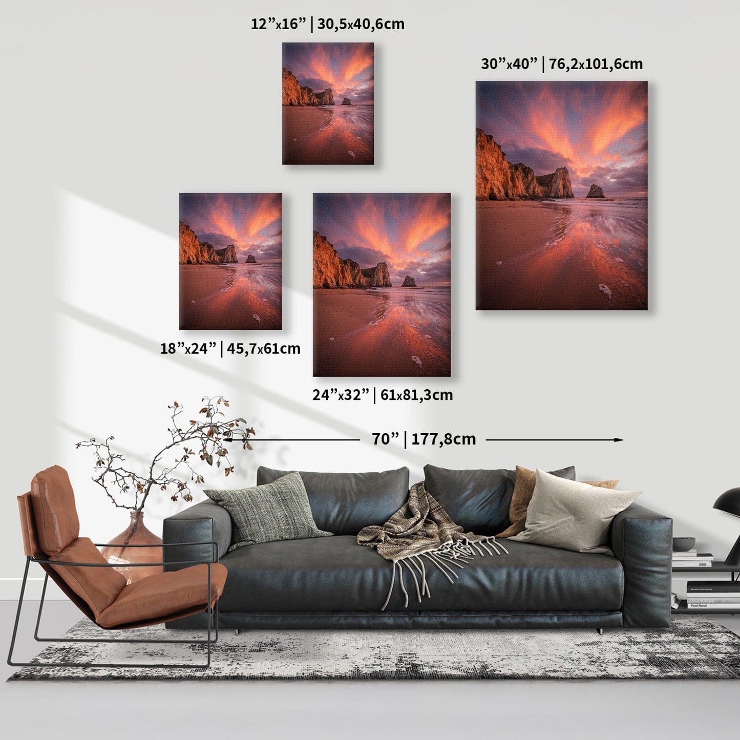 Golden Shore Sunset Canvas