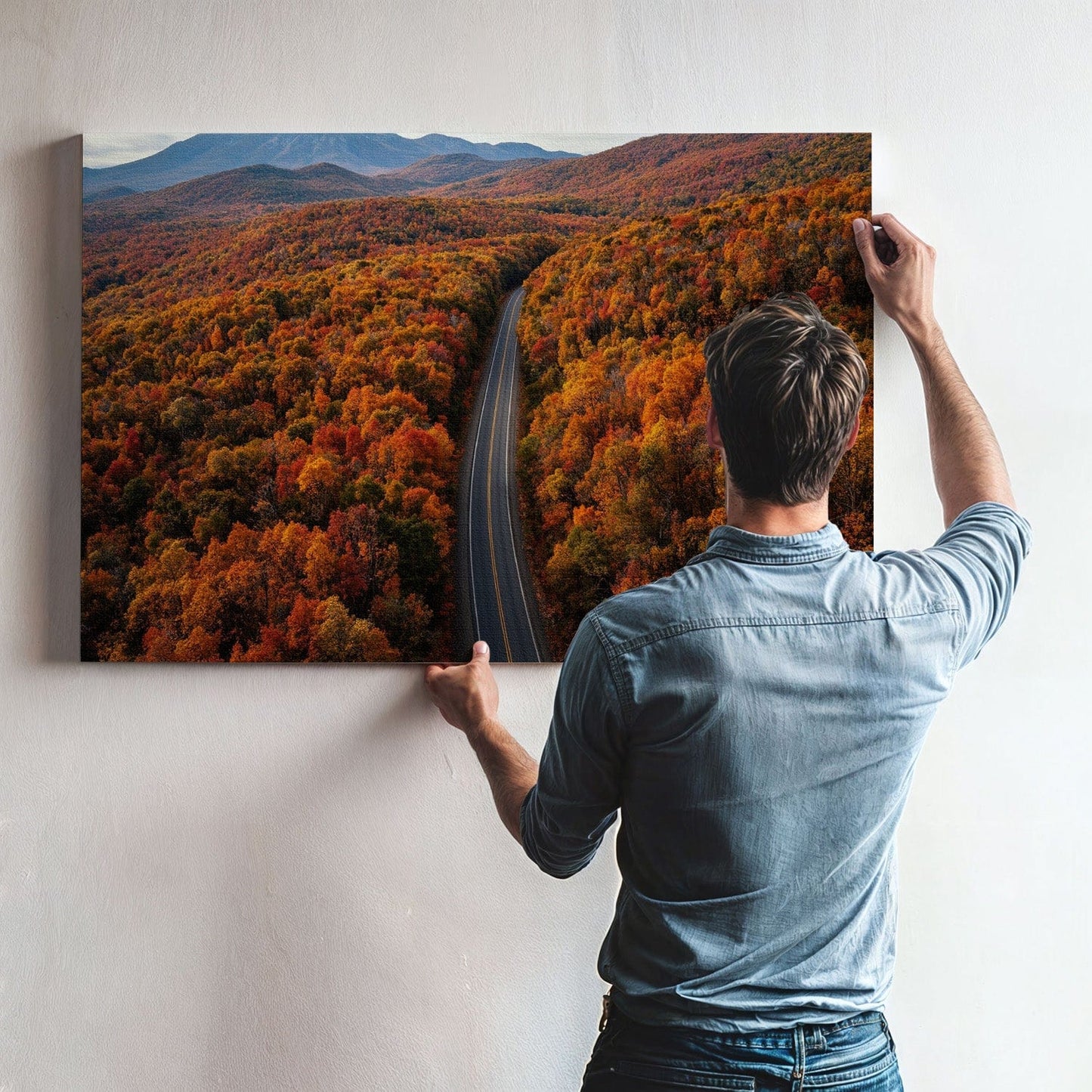 Autumn Mountain Road Canvas
