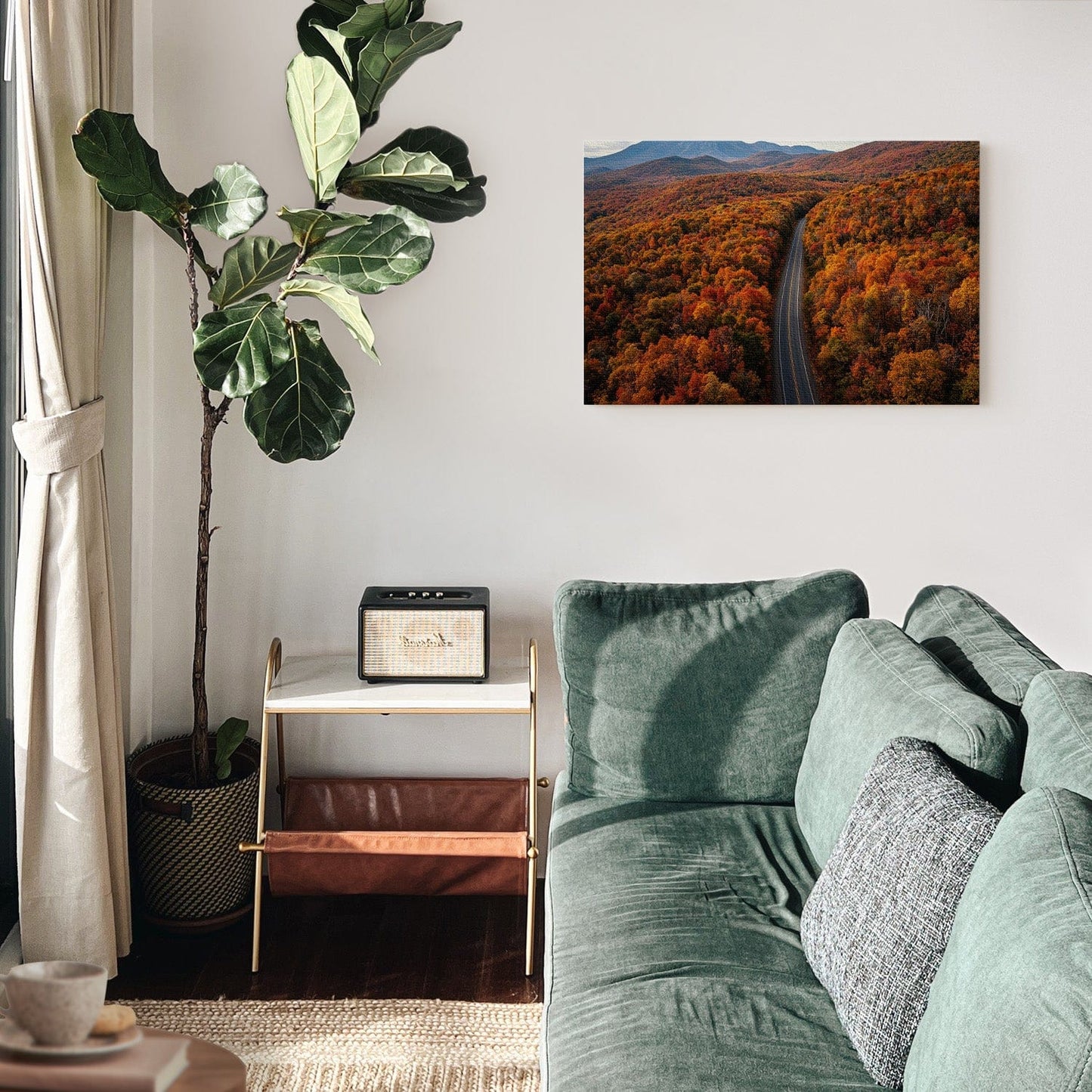 Autumn Mountain Road Canvas