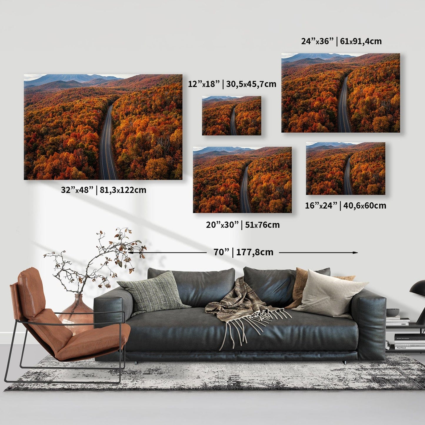 Autumn Mountain Road Canvas