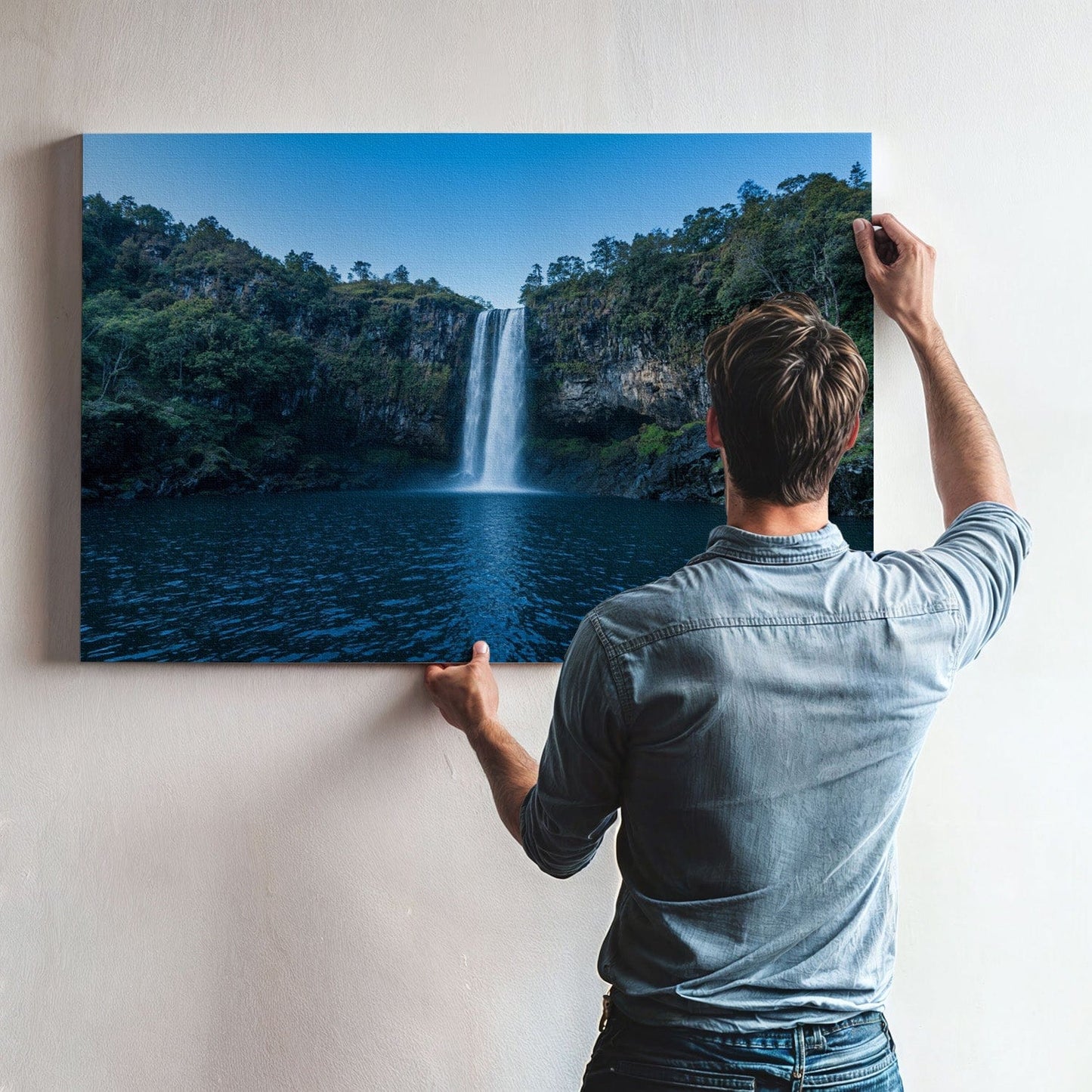 Tropical Waterfall Paradise Canvas