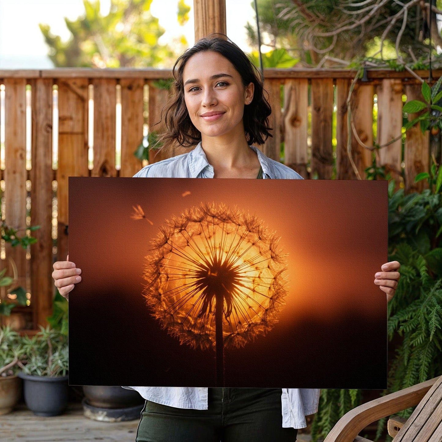 Ethereal Dandelion Sunset Canvas
