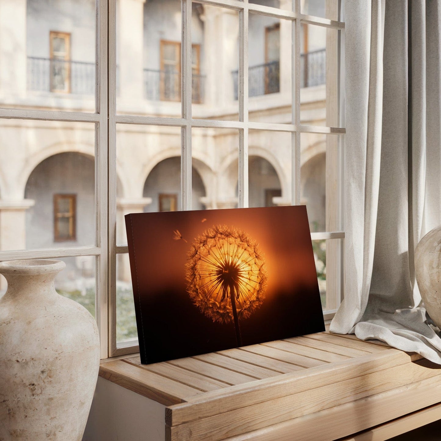 Ethereal Dandelion Sunset Canvas