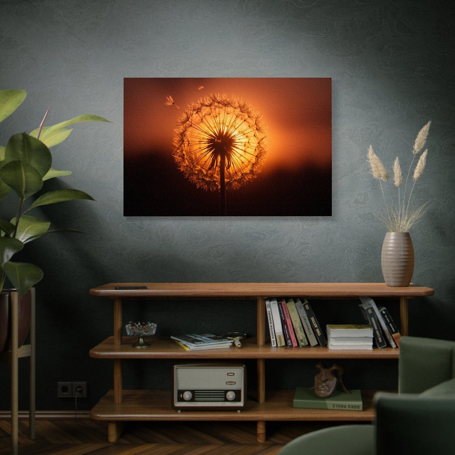 Ethereal Dandelion Sunset Canvas