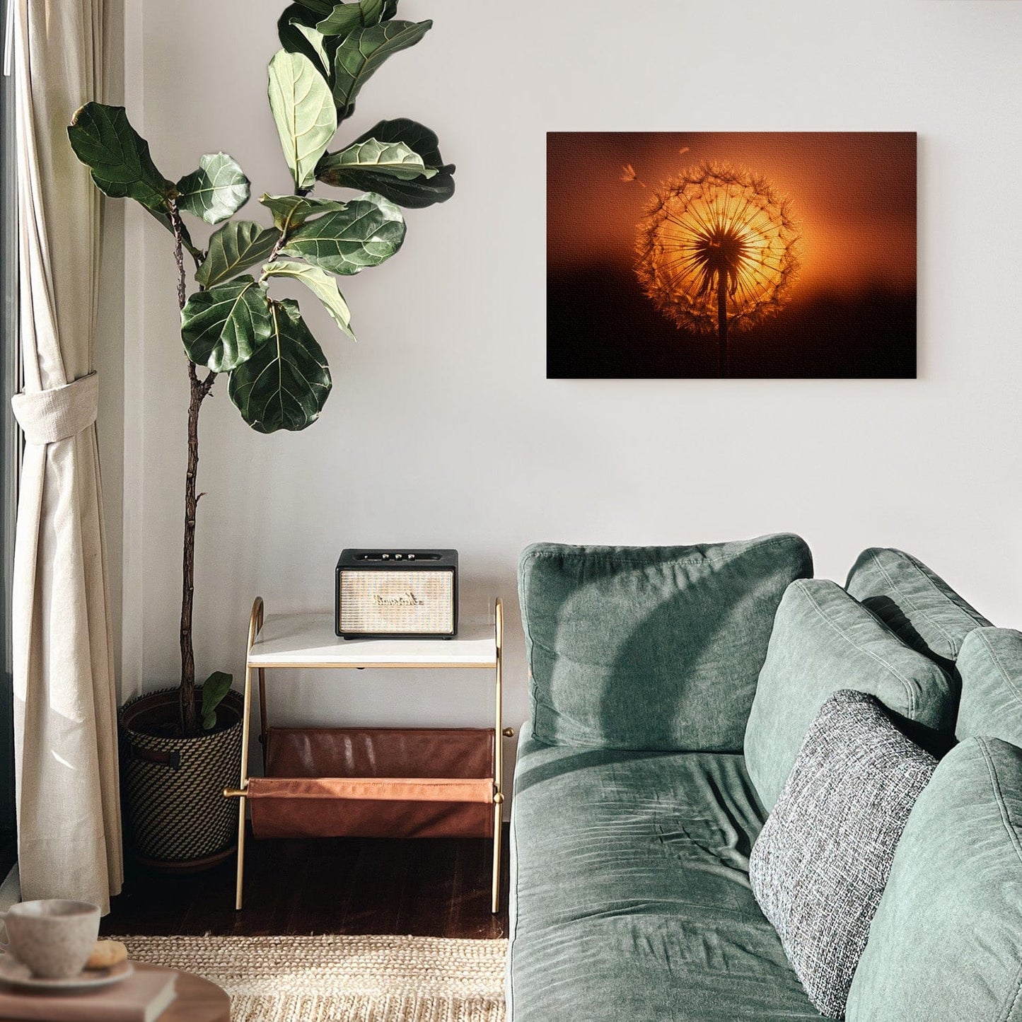 Ethereal Dandelion Sunset Canvas