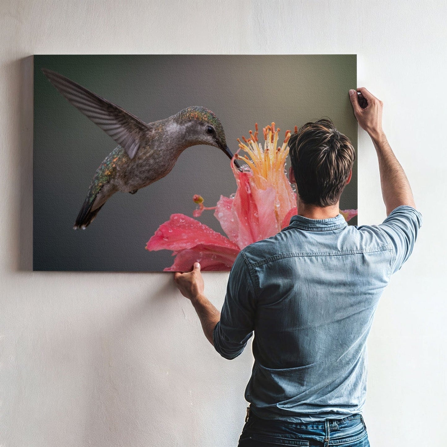 Dewy Hummingbird Nectar Canvas