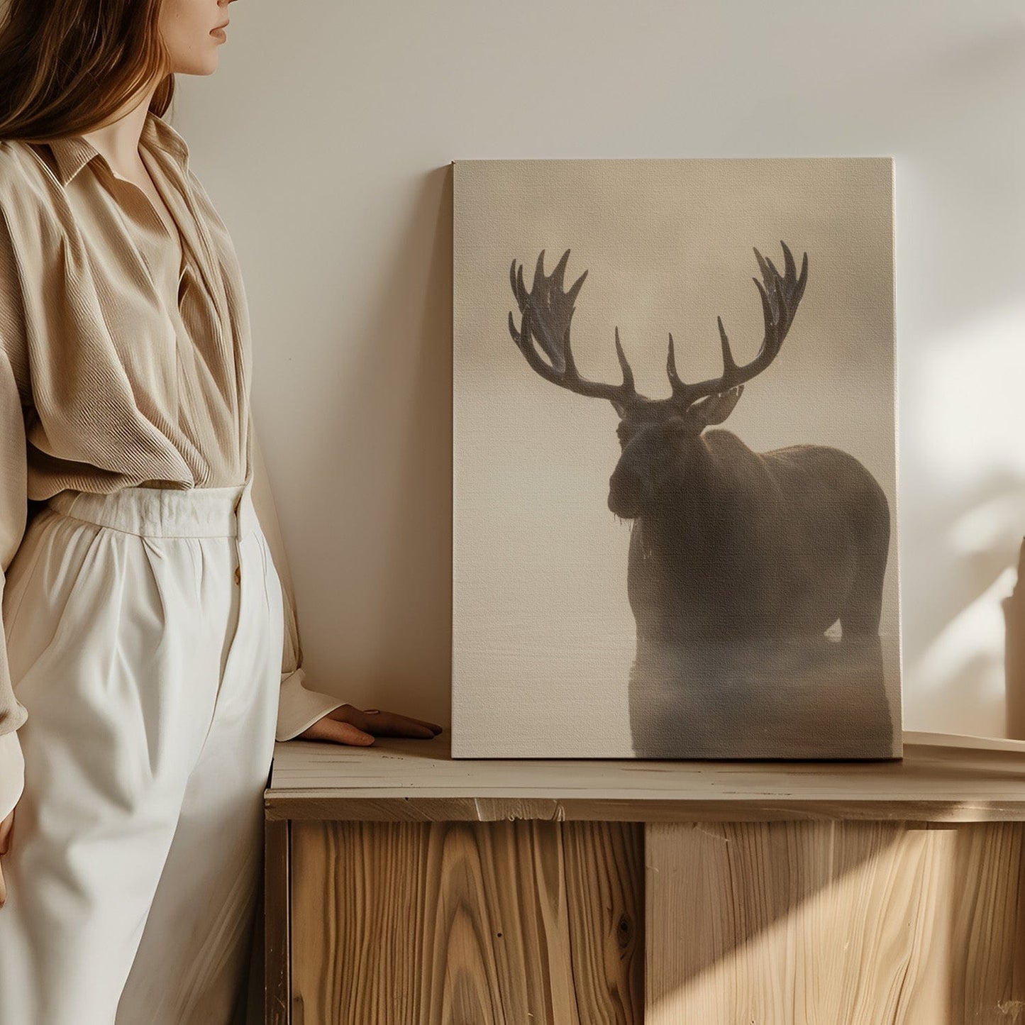 Misty Moose Silhouette Canvas