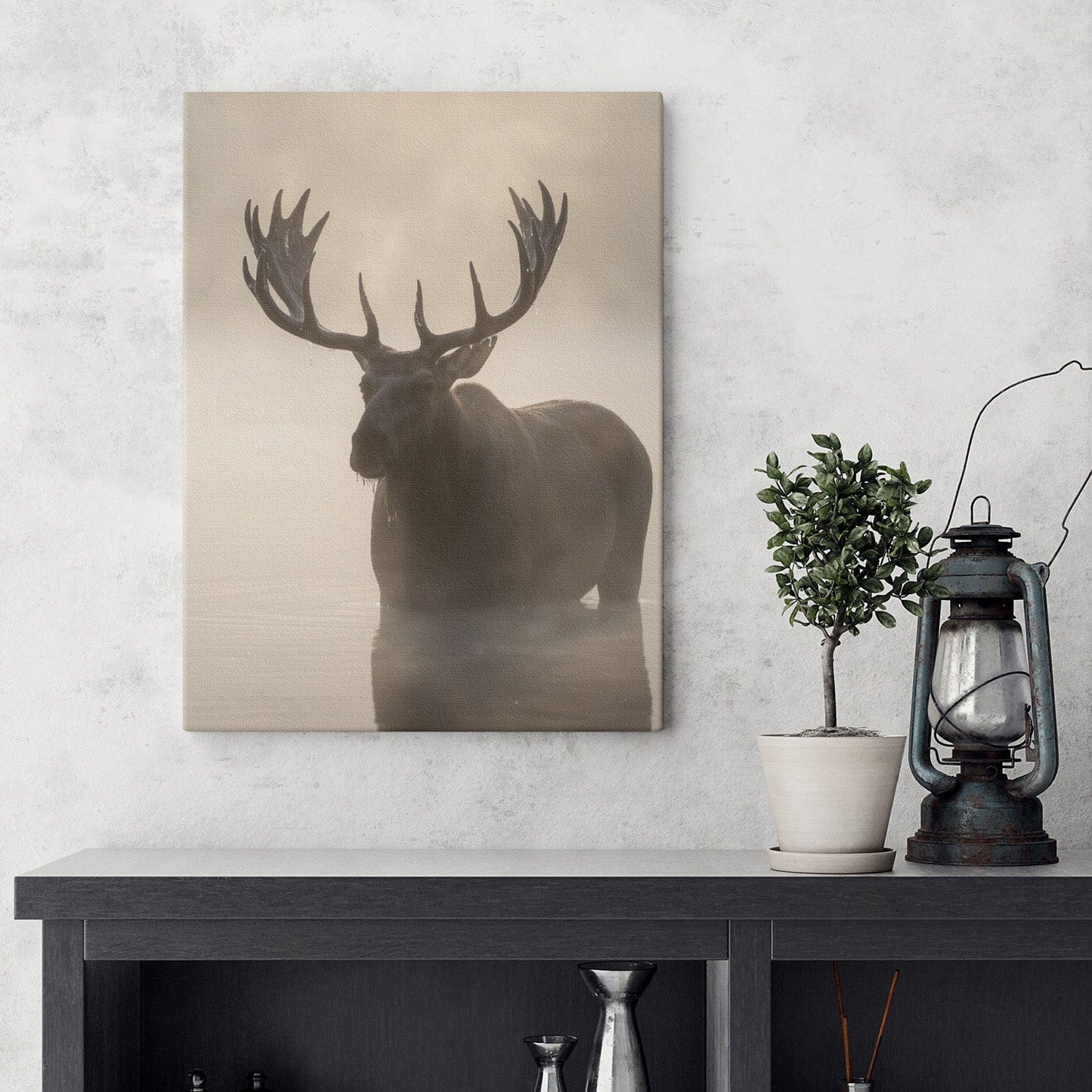 Misty Moose Silhouette Canvas
