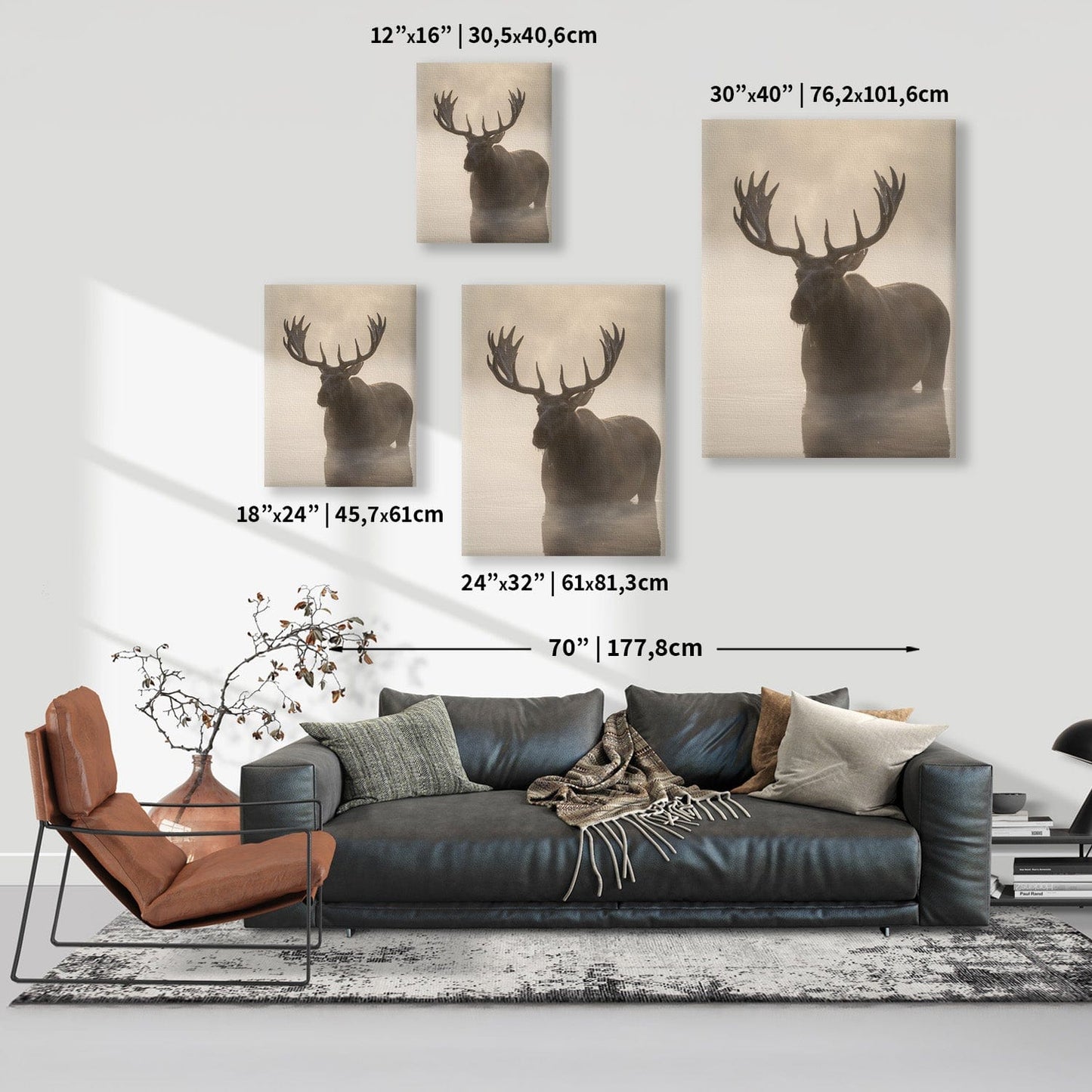 Misty Moose Silhouette Canvas