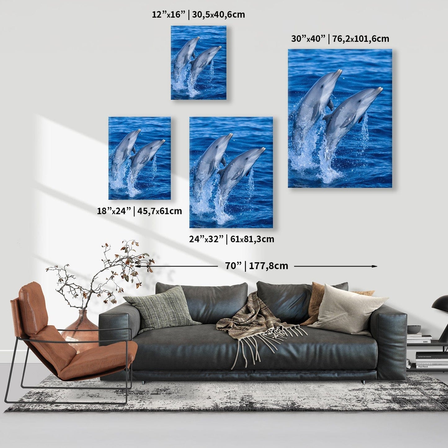 Playful Dolphin Duo Canvas