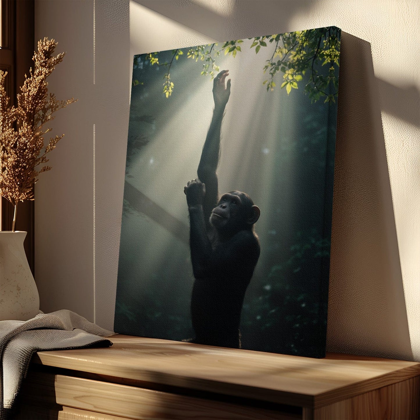 Ethereal Chimpanzee Reaching Canvas