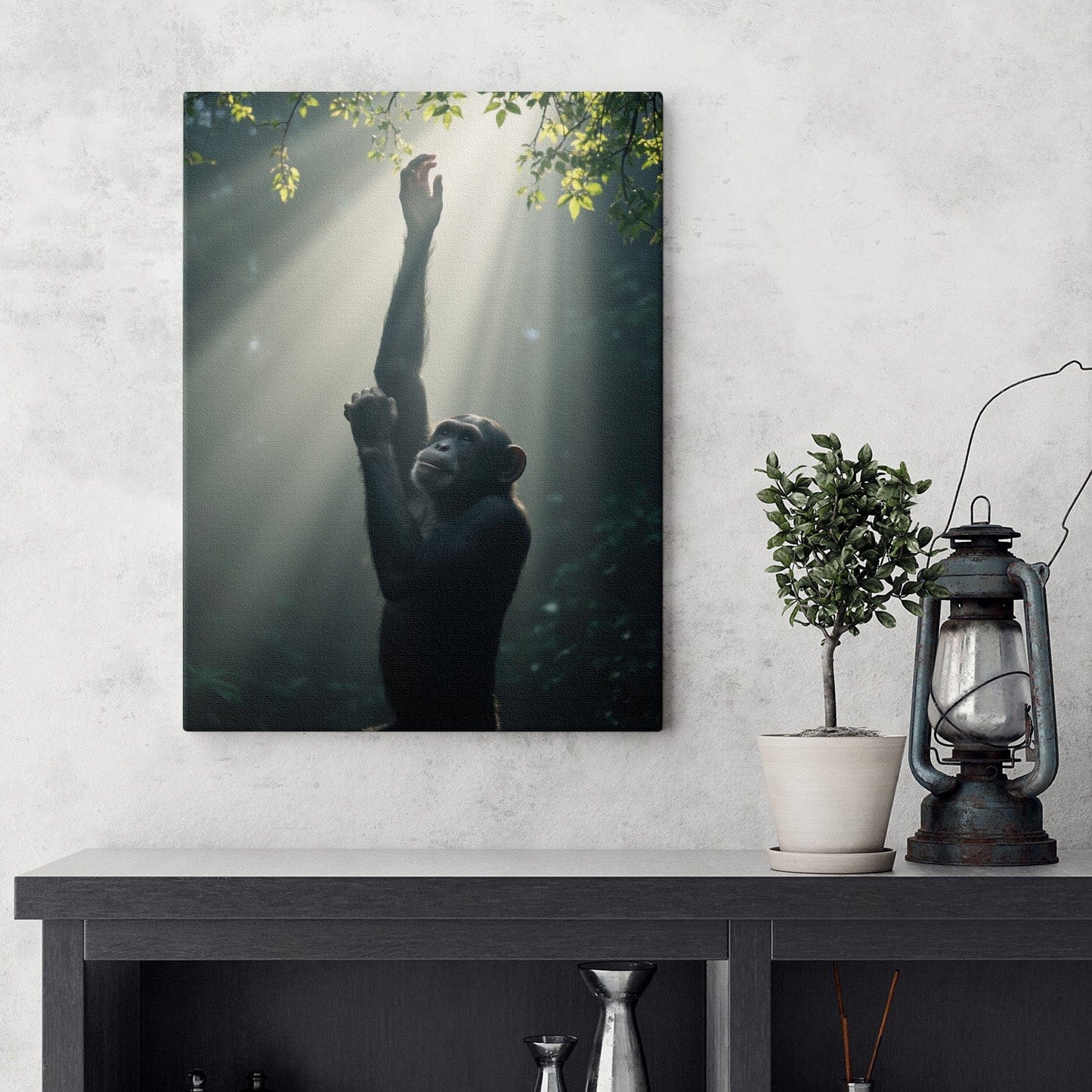 Ethereal Chimpanzee Reaching Canvas