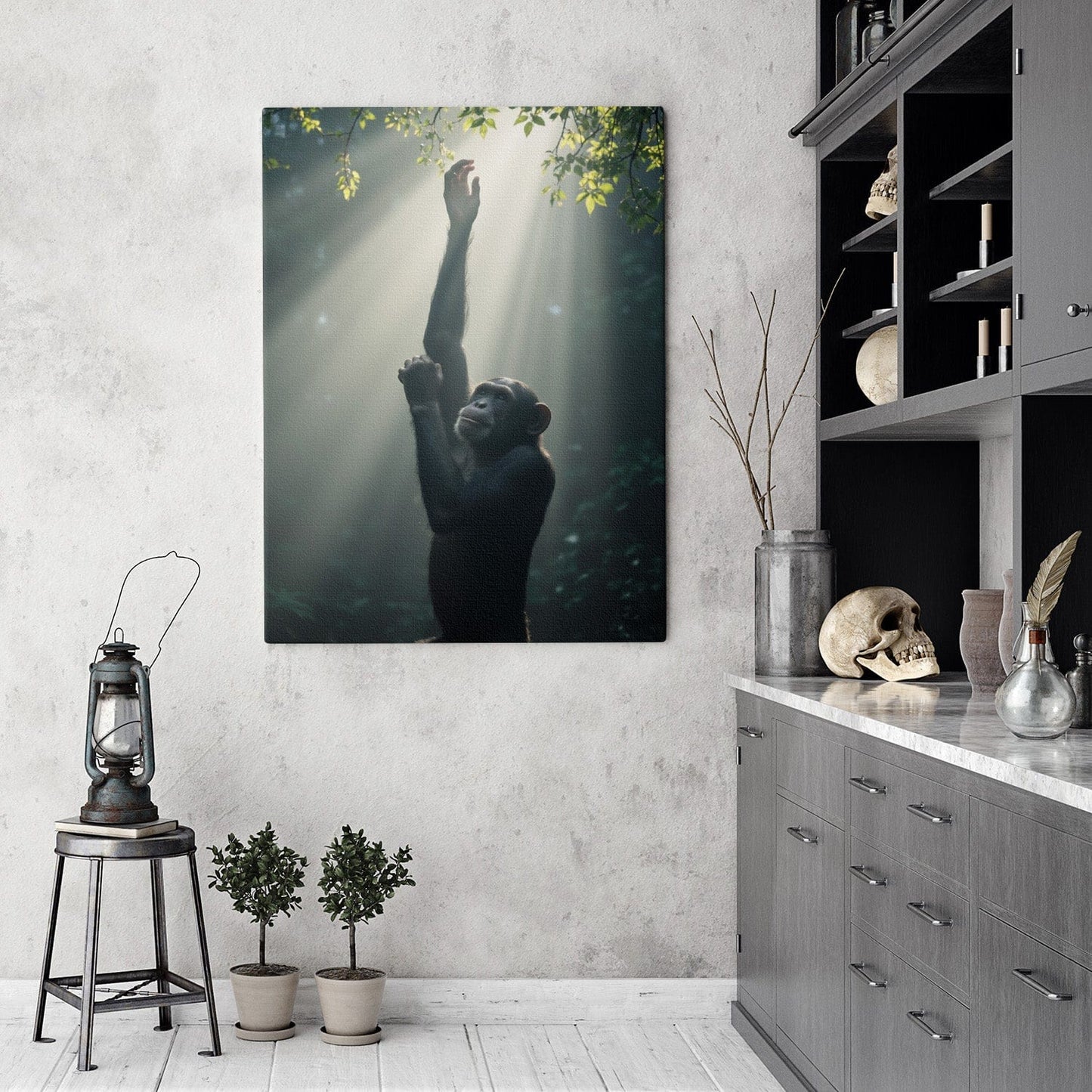 Ethereal Chimpanzee Reaching Canvas