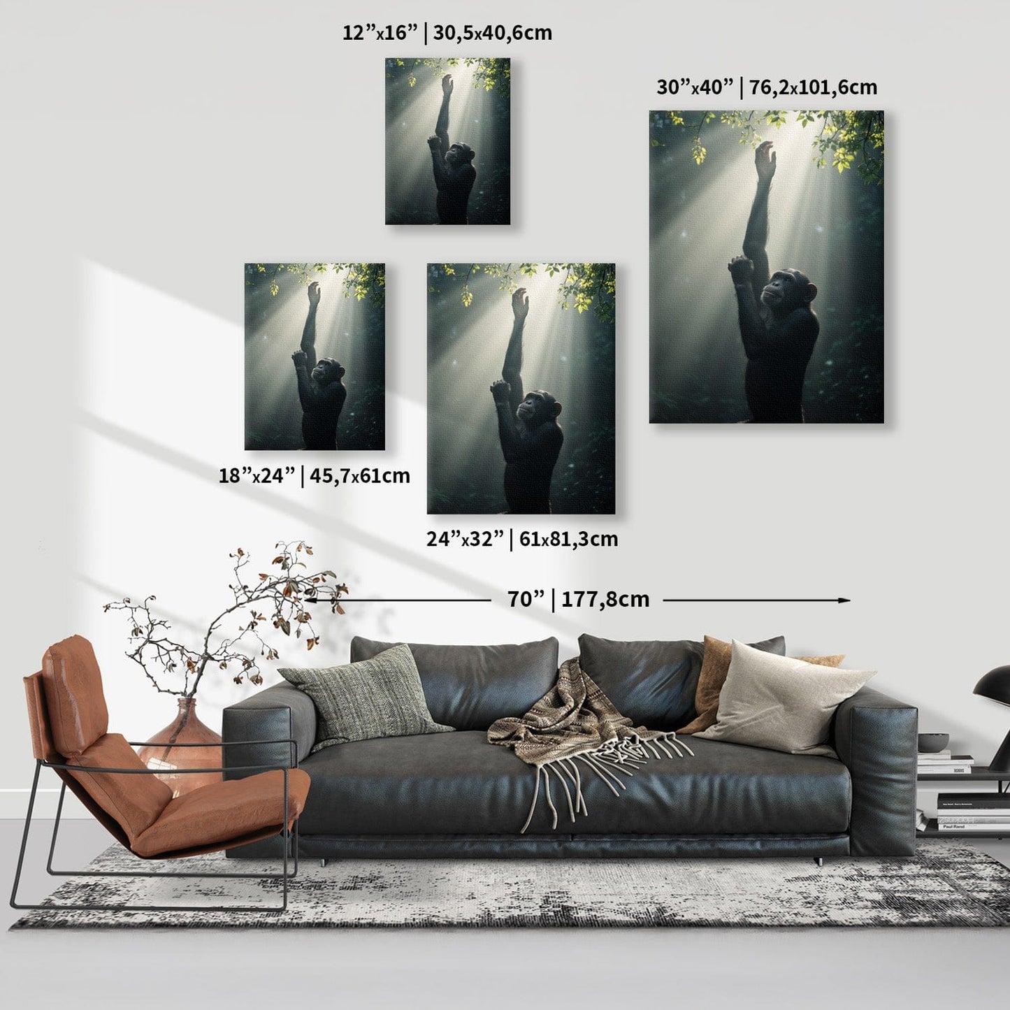 Ethereal Chimpanzee Reaching Canvas
