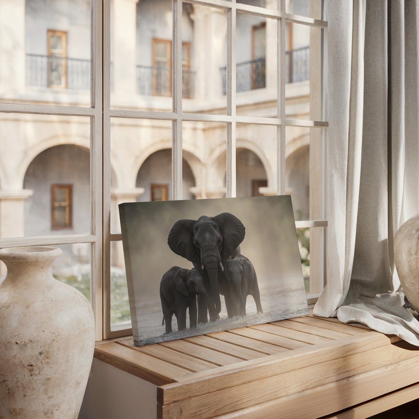 Protective Elephant Mother Canvas