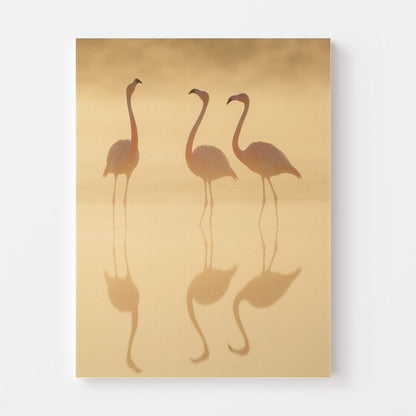 Ethereal Golden Flamingo Canvas