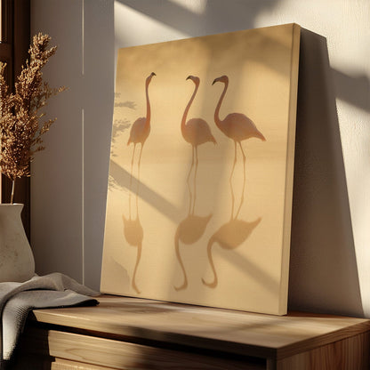 Ethereal Golden Flamingo Canvas