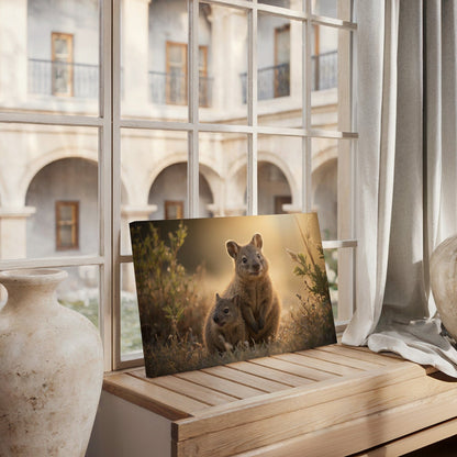 Smiling Quokka Family Canvas