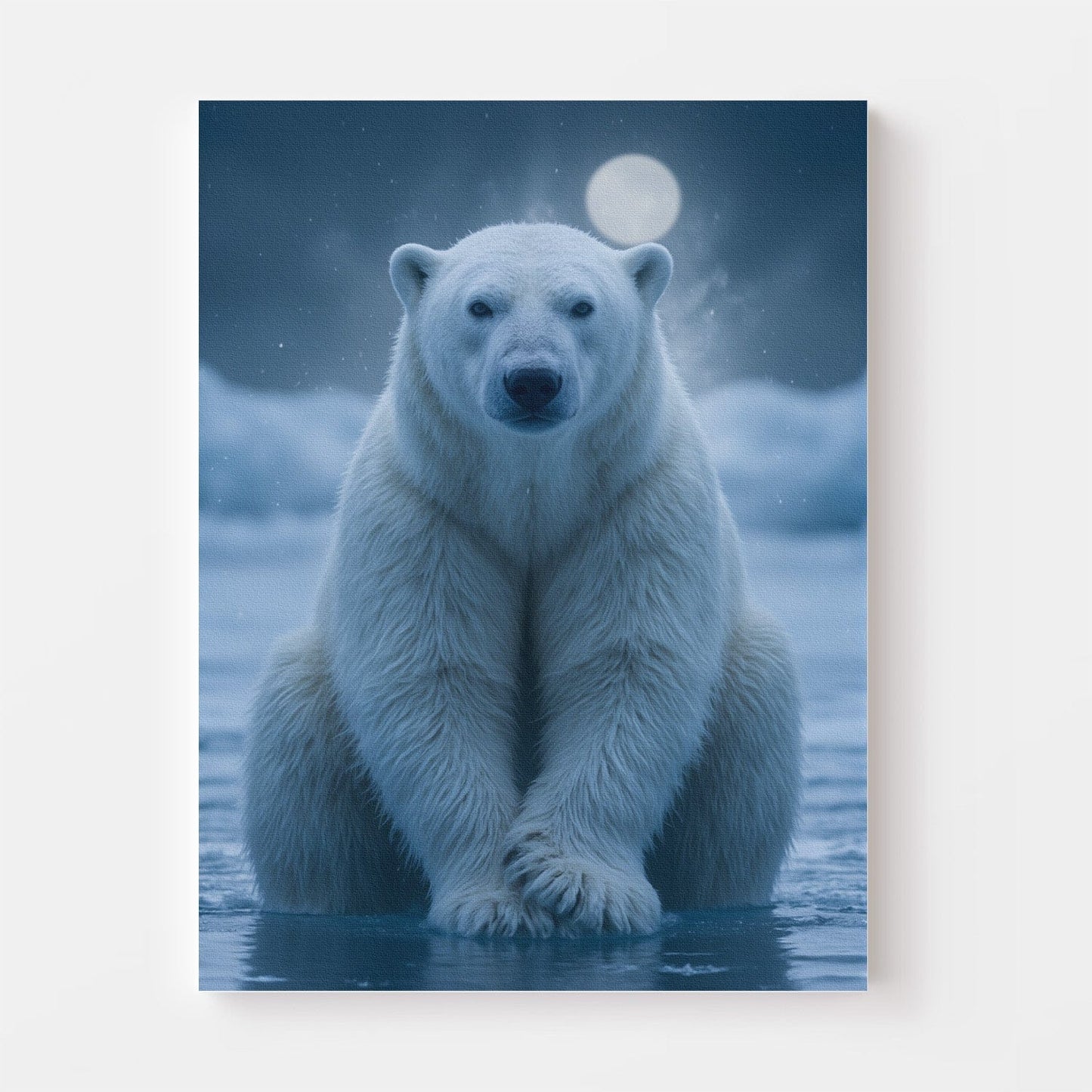 Moonlit Polar Bear Canvas