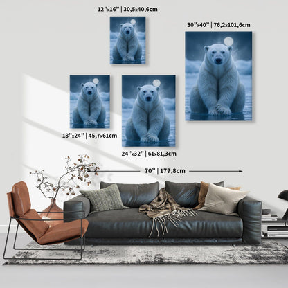 Moonlit Polar Bear Canvas