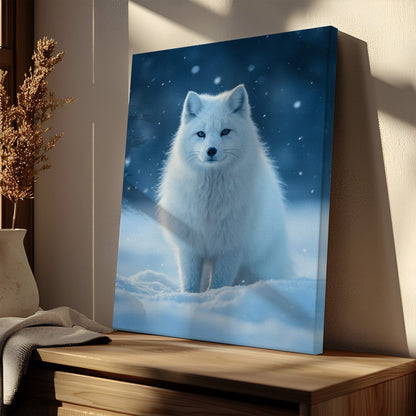 Winter Snowy Arctic Fox Canvas