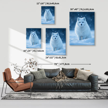 Winter Snowy Arctic Fox Canvas