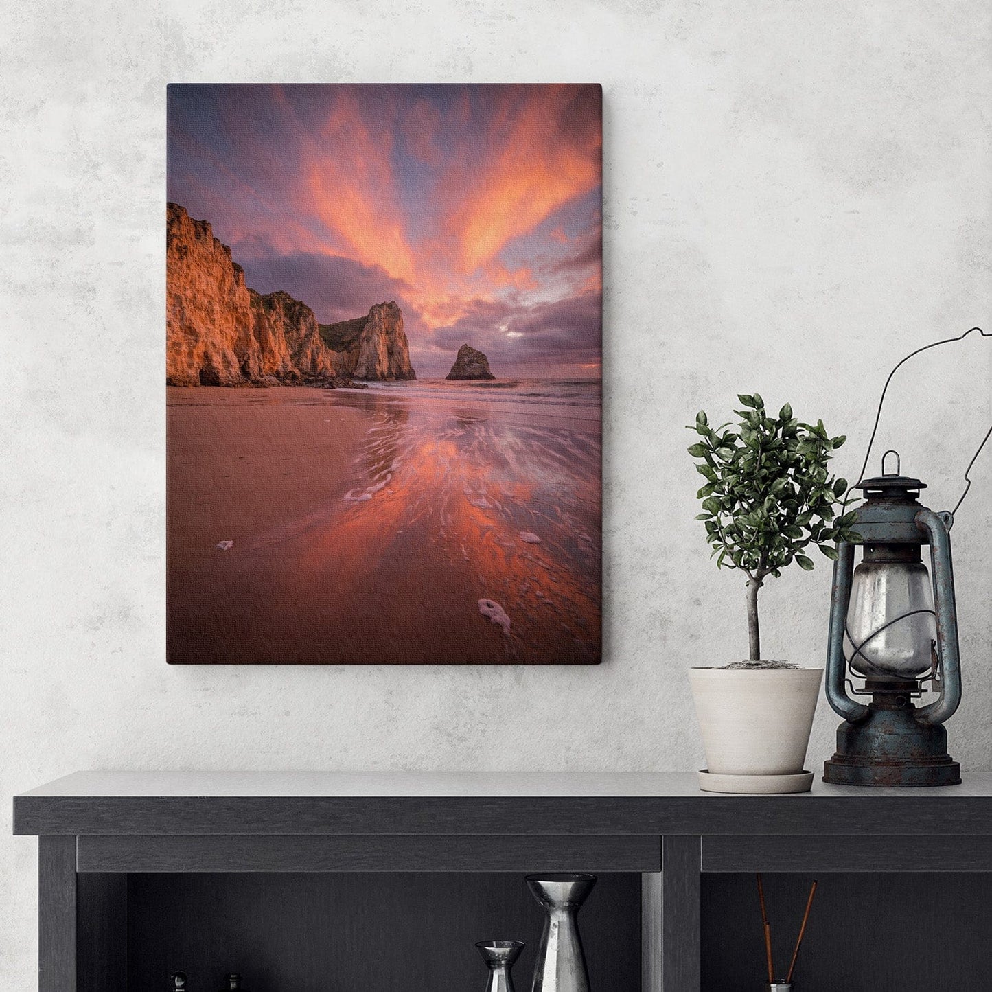 Golden Shore Sunset Canvas