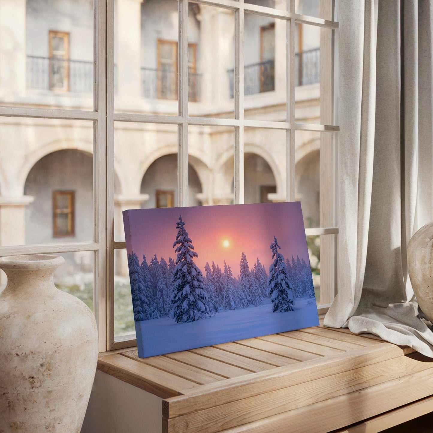 Glowing Winter Sunset Canvas