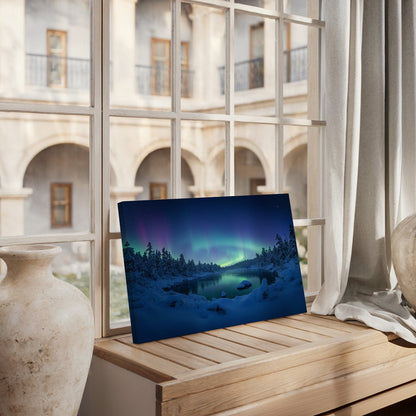 Mystical Aurora Lake Canvas