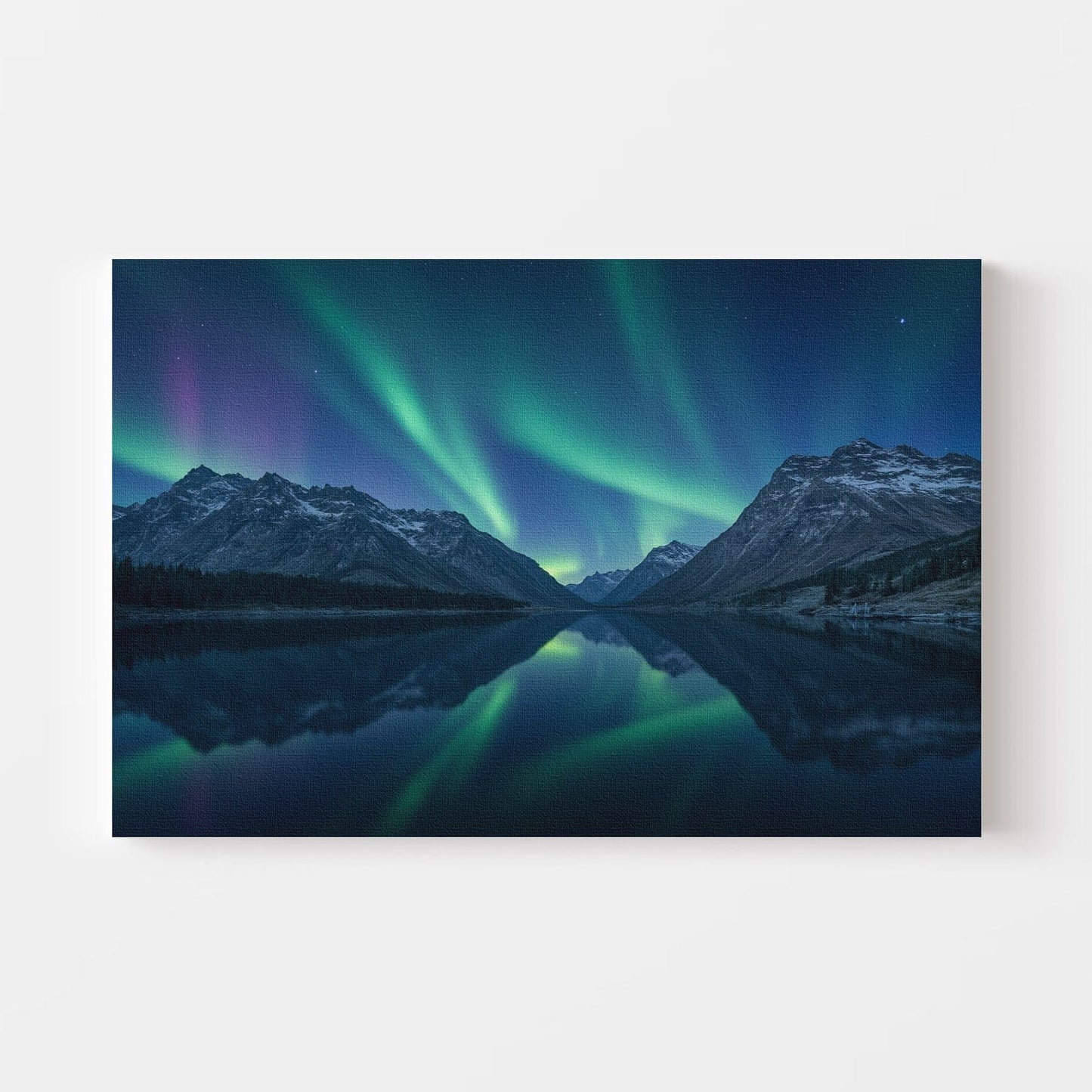Ethereal Aurora Reflection Canvas