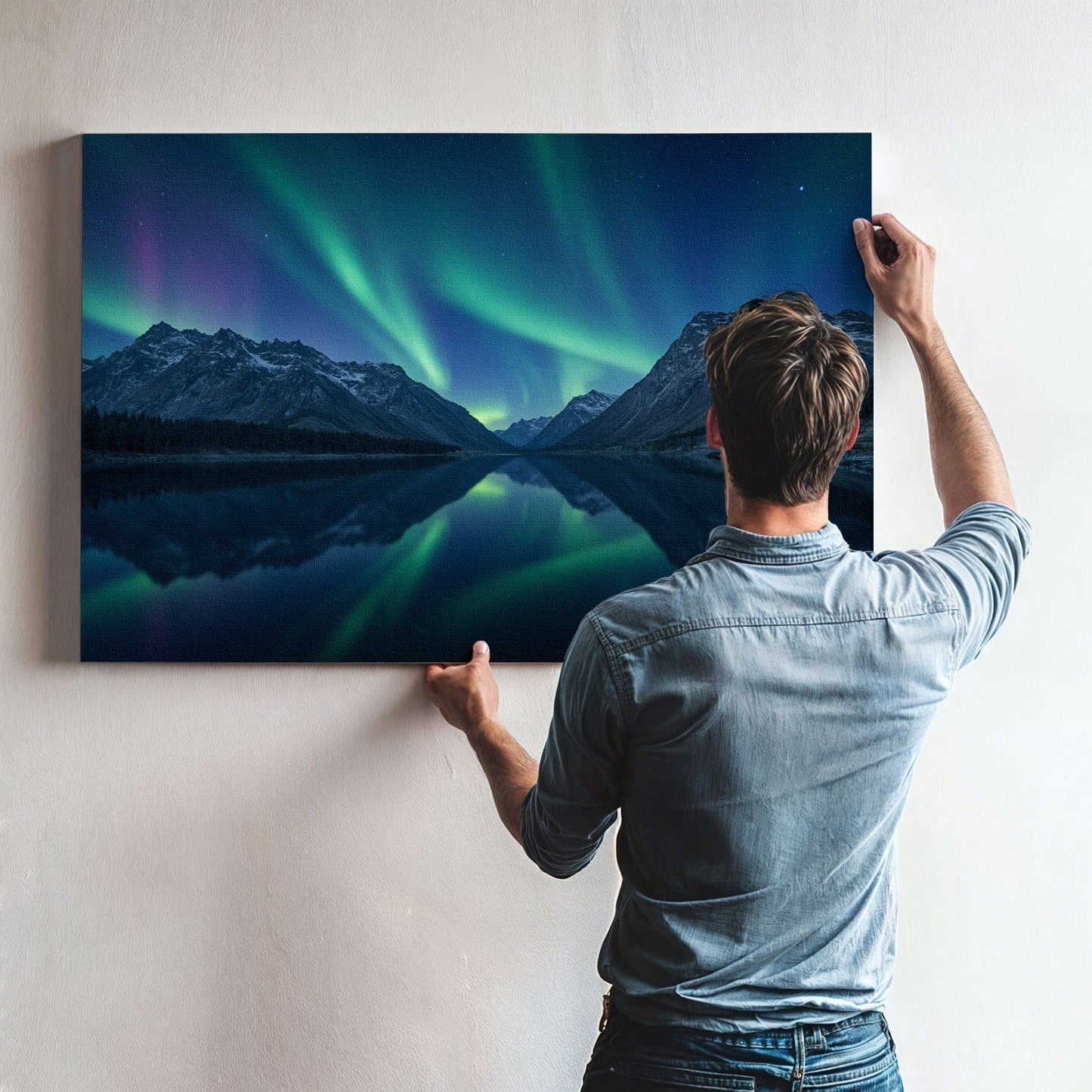 Ethereal Aurora Reflection Canvas