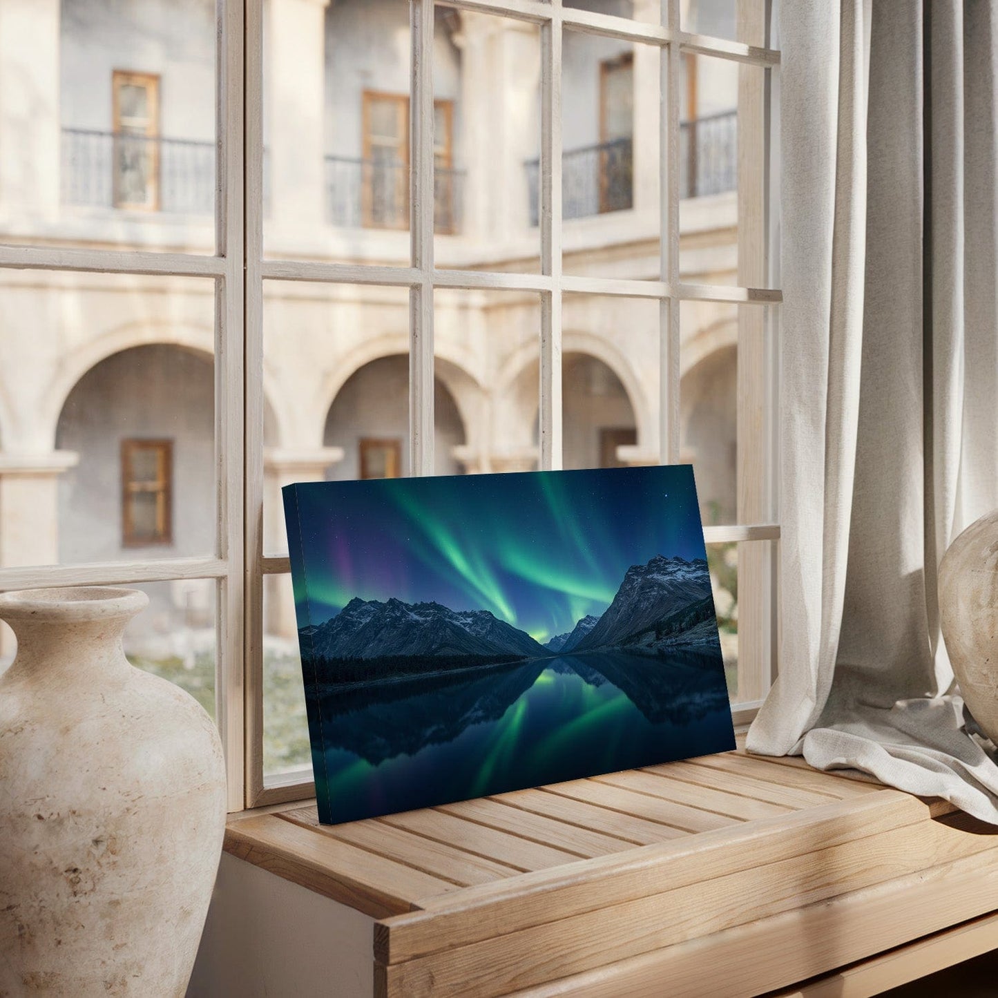 Ethereal Aurora Reflection Canvas