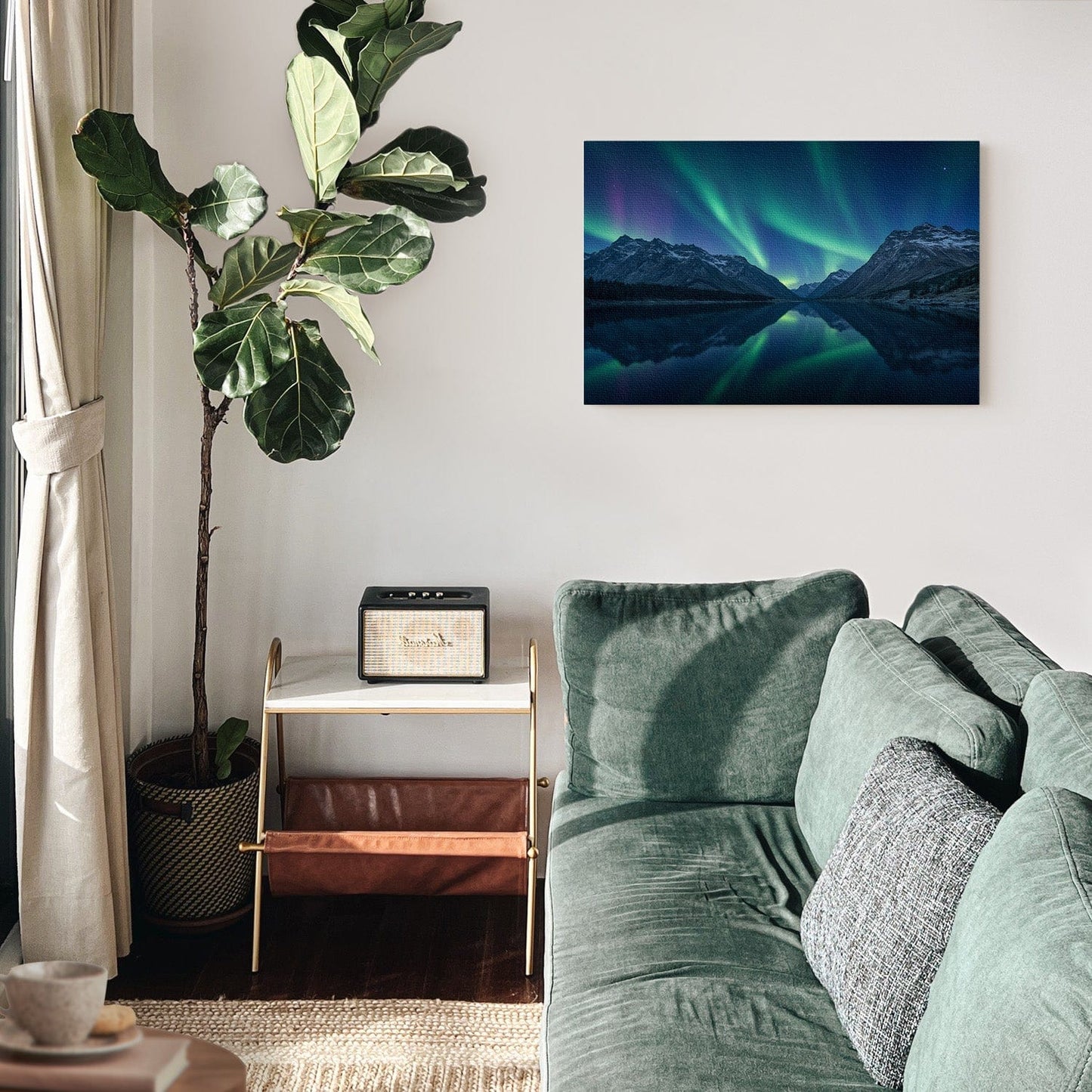 Ethereal Aurora Reflection Canvas