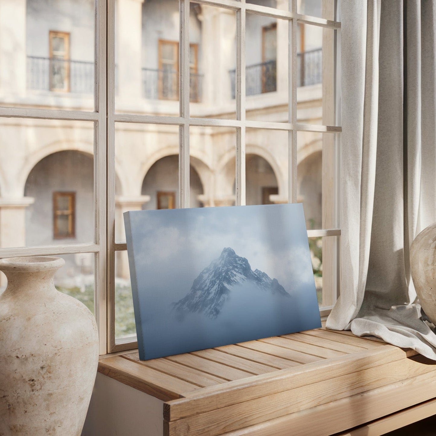 Towering Foggy Summit Canvas