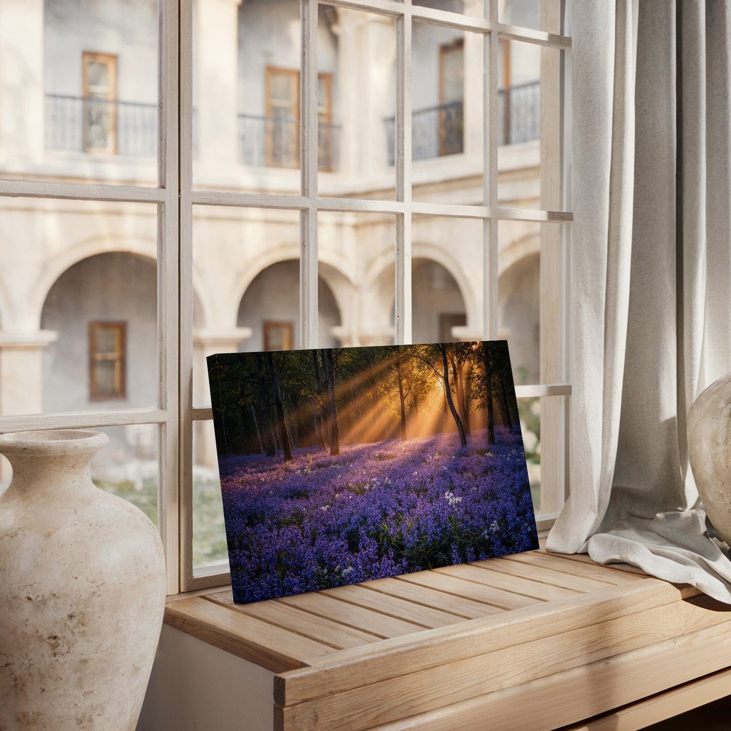 Enchanted Bluebell Forest Canvas