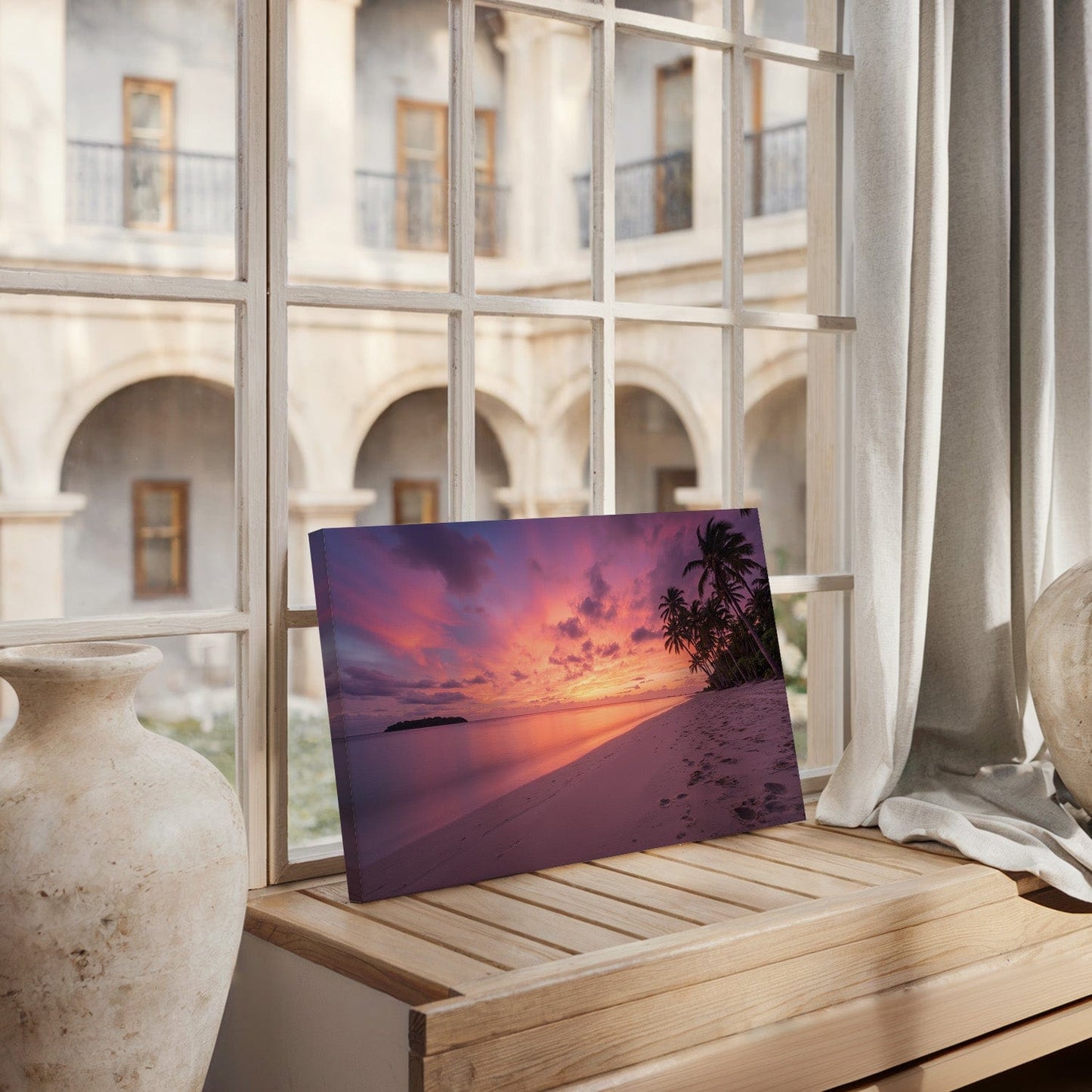 Golden Tropical Sunset Canvas