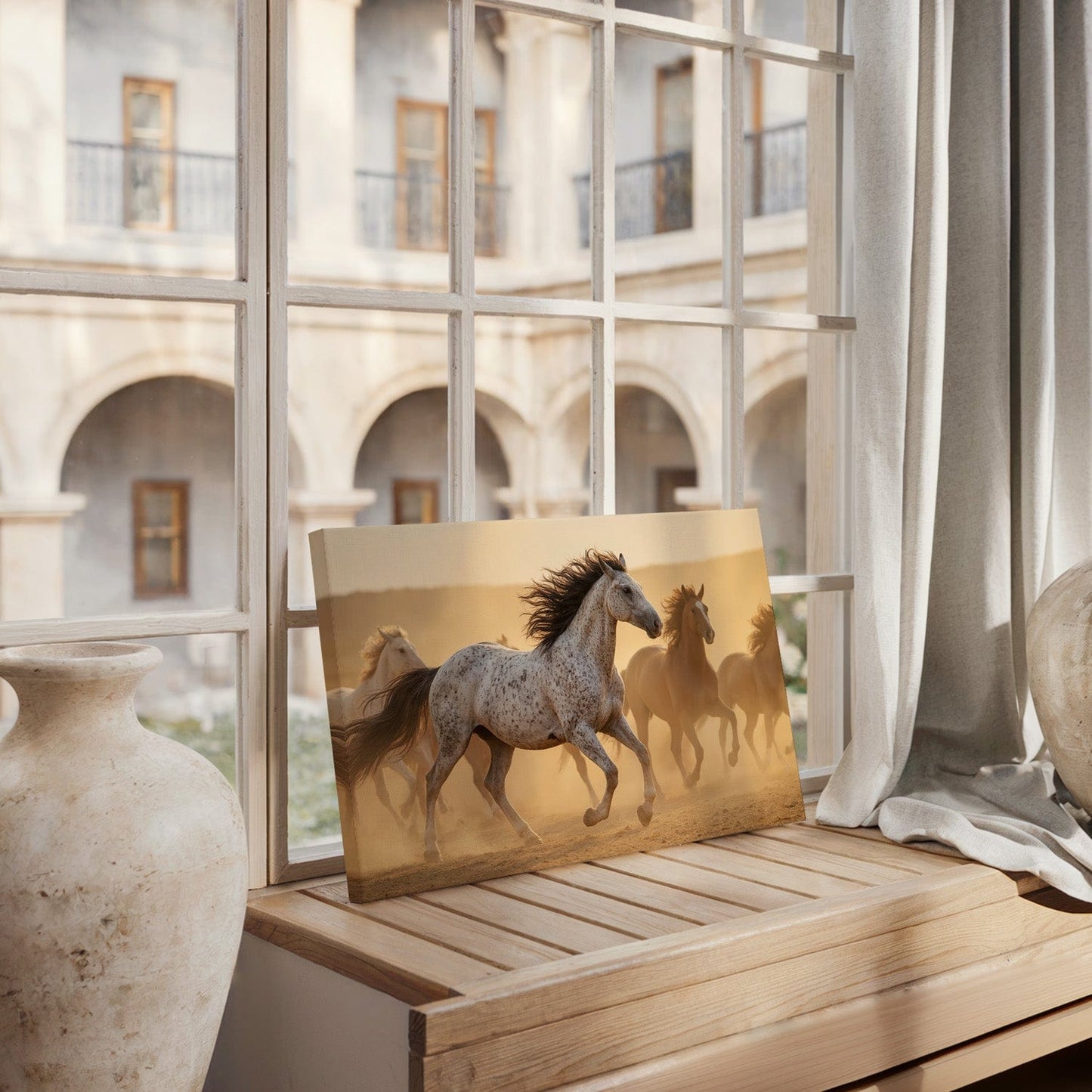 Wild Desert Stallions Canvas