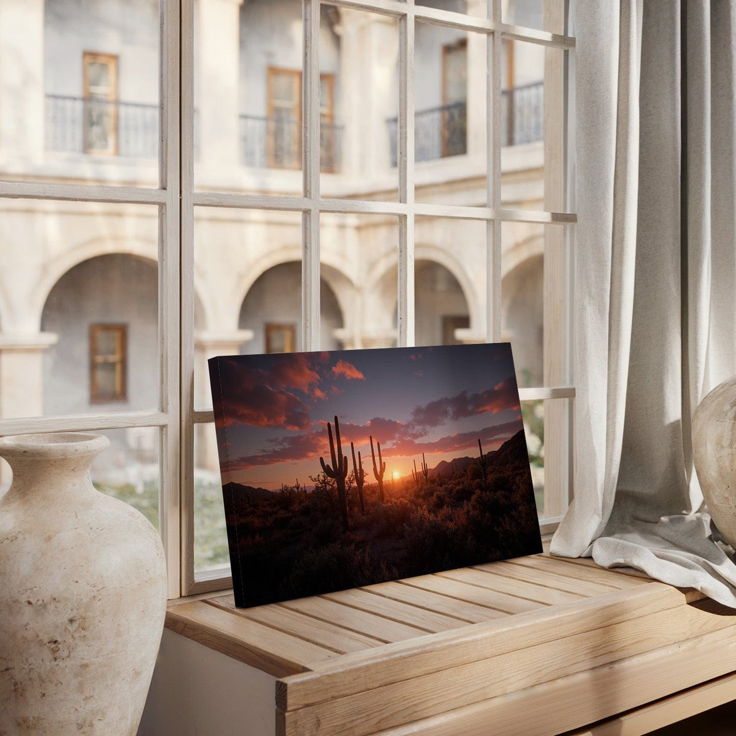 Desert Sunset Silhouette Canvas