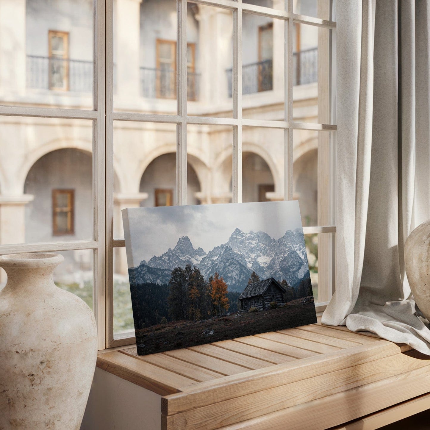 Rustic Mountain Cabin Canvas
