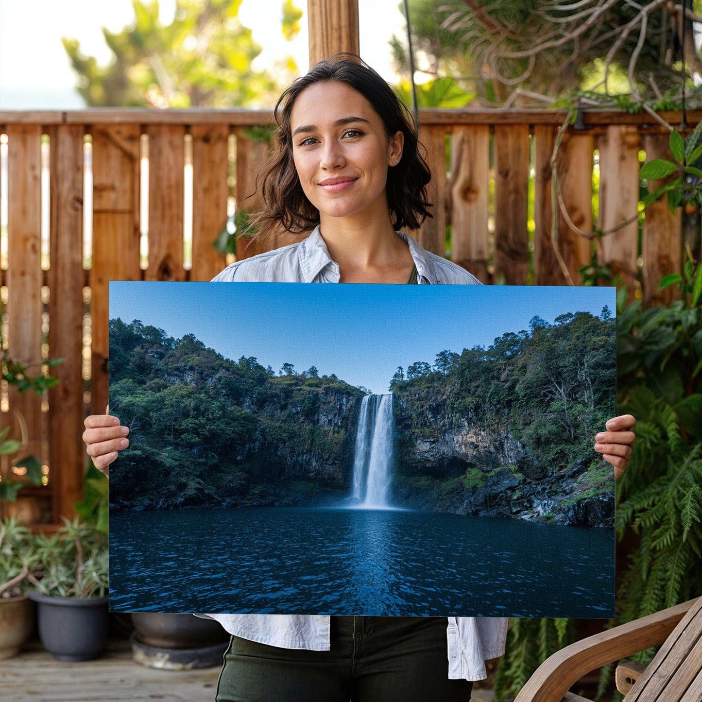 Tropical Waterfall Paradise Canvas